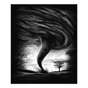 ein Tornado auf einer Straße in realistischem Stil Fotodruck