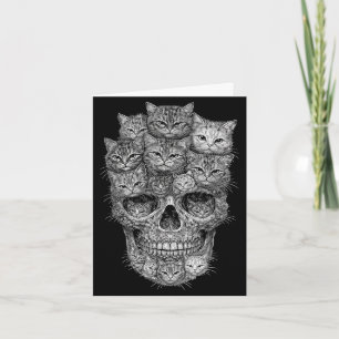 Ein Totenkopf, aber Katzen Kitty Skelett Halloween Karte