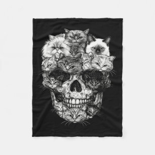 Ein Totenkopf, aber seine Katze Kitty-Skelett Hall Fleecedecke