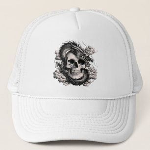 Ein TOTENKOPF UND EIN DRACHE Trucker Hut Truckerkappe