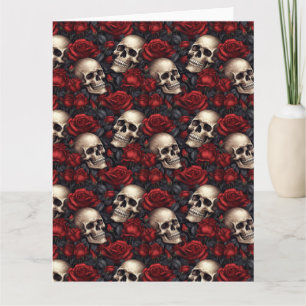 Ein Totenkopf- und Rosen-Serien-Design 10 Karte