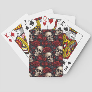 Ein Totenkopf- und Rosen-Serien-Design 10 Spielkarten