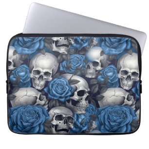 Ein Totenkopf- und Rosen-Serien-Design 12 Laptopschutzhülle