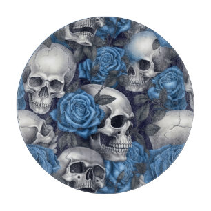 Ein Totenkopf- und Rosen-Serien-Design 12 Schneidebrett
