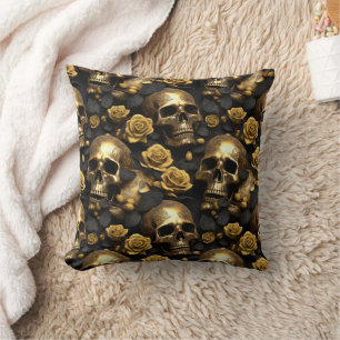 Ein Totenkopf- und Rosen-Serien-Design 8 Kissen