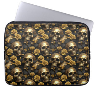 Ein Totenkopf und Rosen Serien Design 8 Laptopschutzhülle