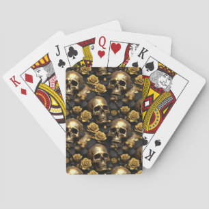 Ein Totenkopf- und Rosen-Serien-Design 8 Spielkarten