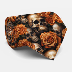 Ein Totenkopf- und Rosen-Serien-Design 9 Krawatte