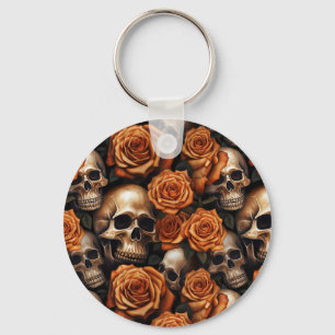 Ein Totenkopf und Rosen Serien Design 9 Schlüsselanhänger
