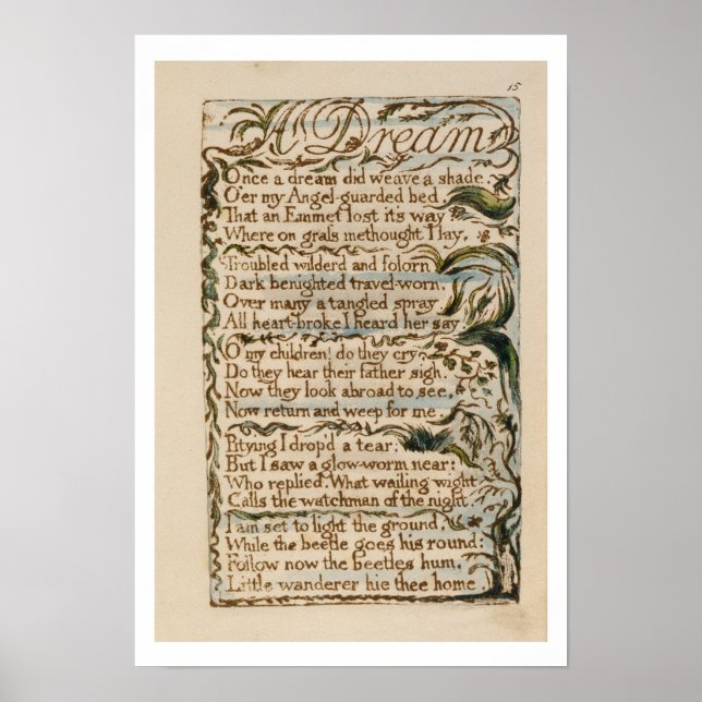 Ein Traum, Illustration aus "Lieder der Unschuld u Poster (Vorne)