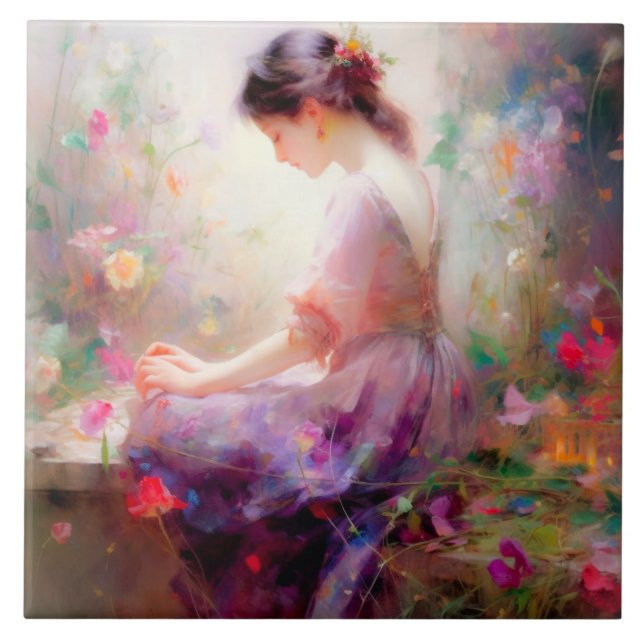 Ein Traum von Blume Fliese (Vorderseite)