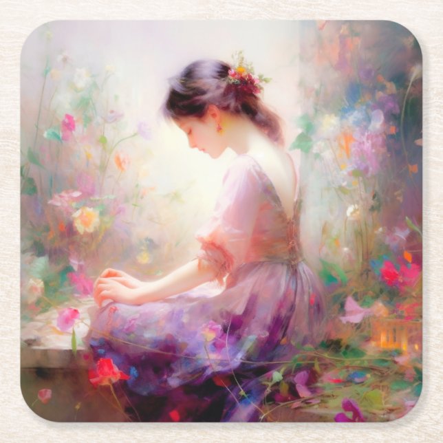 Ein Traum von Blume Rechteckiger Pappuntersetzer (Vorderseite)