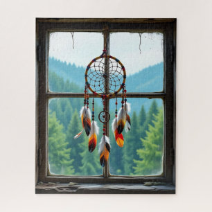 Ein Traumfänger in einem Fenster mit Blick auf Ber Puzzle