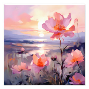 Ein Traumfeld in Rosa Fotodruck