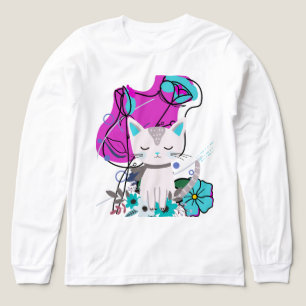 Ein trendiger Katzenliebhaber Buntes Design Tri-Blend Shirt