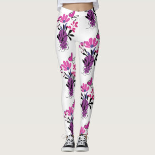 Ein trendiges, farbenfrohes Blumendesign Leggings