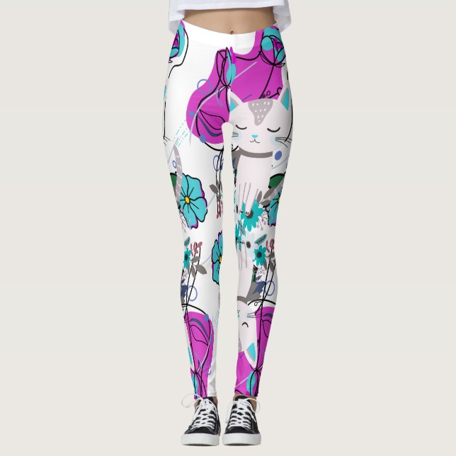 Ein trendiges farbenfrohes Design Leggings (Vorderseite)