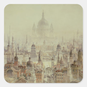 Ein Tribut an Sir Christopher Wren Quadratischer Aufkleber