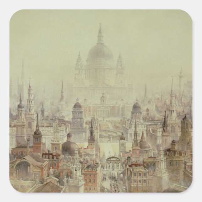 Ein Tribut an Sir Christopher Wren Quadratischer Aufkleber (Vorderseite)