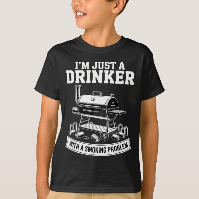 Ein Trinker mit einem Rauchproblem, der BBQ-Dämone T-Shirt (Vorderseite)