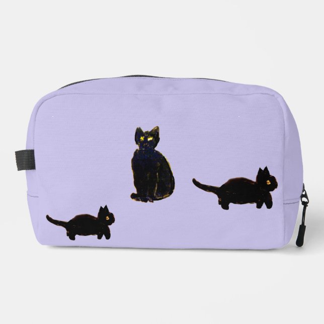 Ein Trio Niedlicher schwarzer Katzen Waschbeutel (Vorderseite)