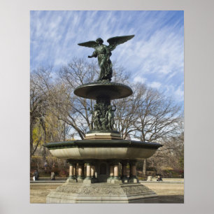 Ein trockener Winter Bethesda Fountain im Central  Poster