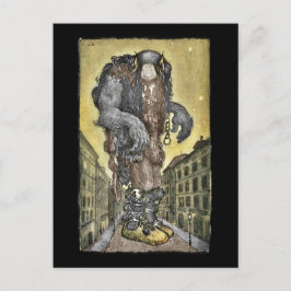 Ein Troll in der Stadt Postkarte