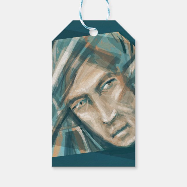 Ein trotziger grüner Elf Geschenkanhänger (Vorderseite)