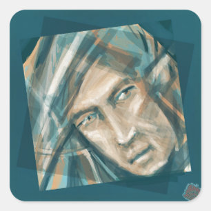 Ein trotziger grüner Elf Quadratischer Aufkleber