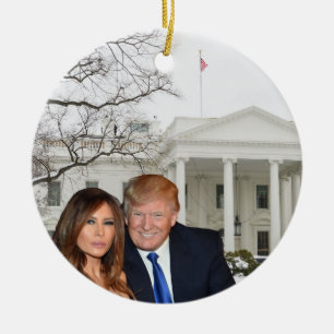 Ein Trump-Weihnachten: Donald und Melania Keramik Ornament