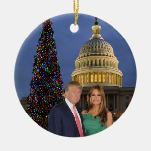 Ein Trump-Weihnachten: Donald und Melania Keramik Ornament