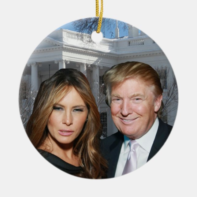 Ein Trump-Weihnachten: Donald und Melania Keramikornament (Vorne)