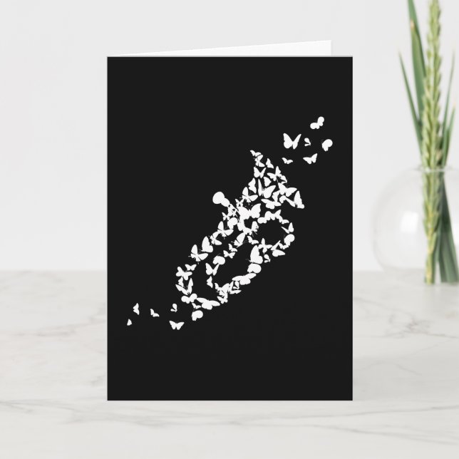 Ein Tuba-Messinginstrument mit Schmetterlingen Karte (Vorderseite)