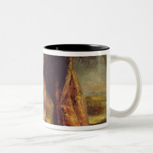 Ein Türke, der ein Rohr raucht Zweifarbige Tasse