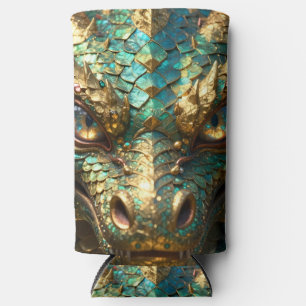Ein türkis-goldener Drache Mystisch Selters Dosenkühler