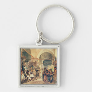 Ein türkischer Basar, 1854 (Bleistift u. w/c auf Schlüsselanhänger