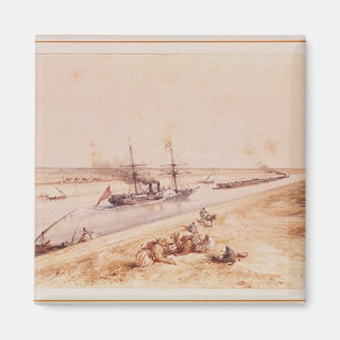 Ein türkischer Paddel-Dampfer, der oben Suezkanal Magnet