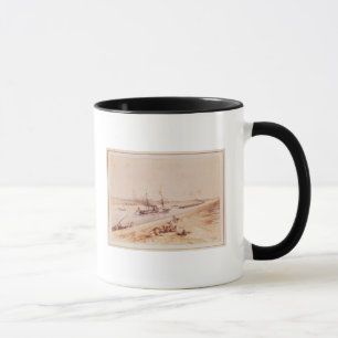 Ein türkischer Paddel-Dampfer, der oben Suezkanal Tasse