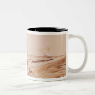 Ein türkischer Paddel-Dampfer, der oben Suezkanal Zweifarbige Tasse