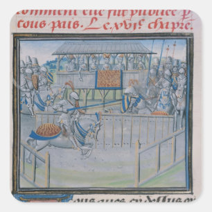 Ein Turnier in London: Jousting Quadratischer Aufkleber