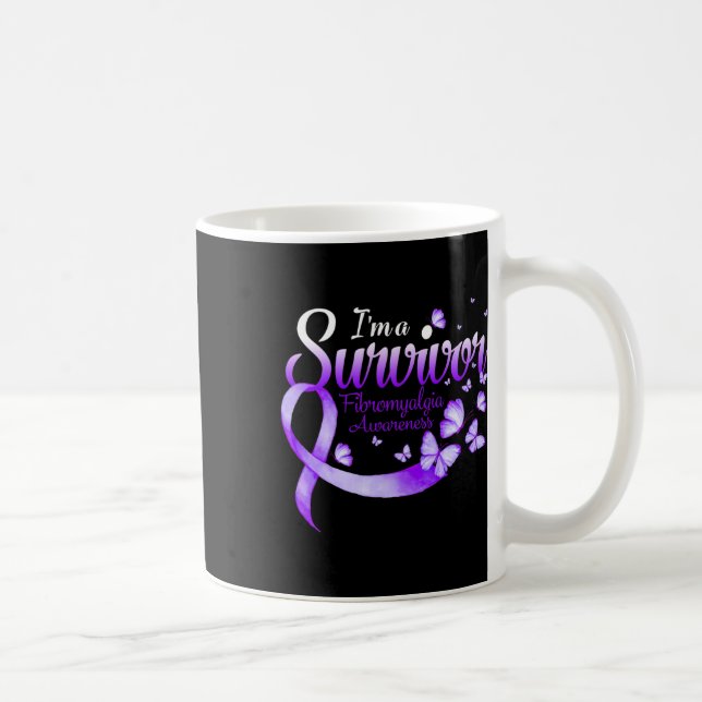 Ein Überlebender Fibromyalgie-Butterfly Kaffeetasse (Rechts)