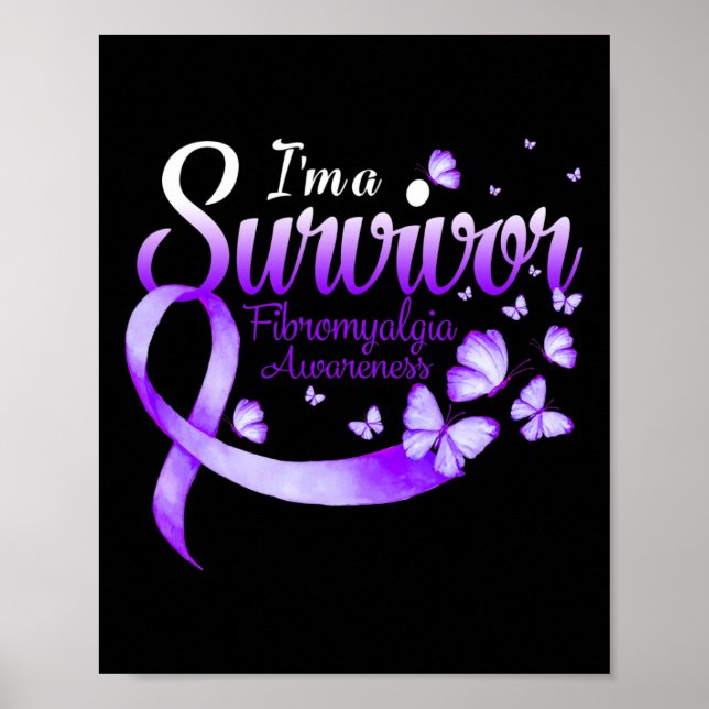 Ein Überlebender fibromyalgischer Schmetterling 1 Poster (Vorne)