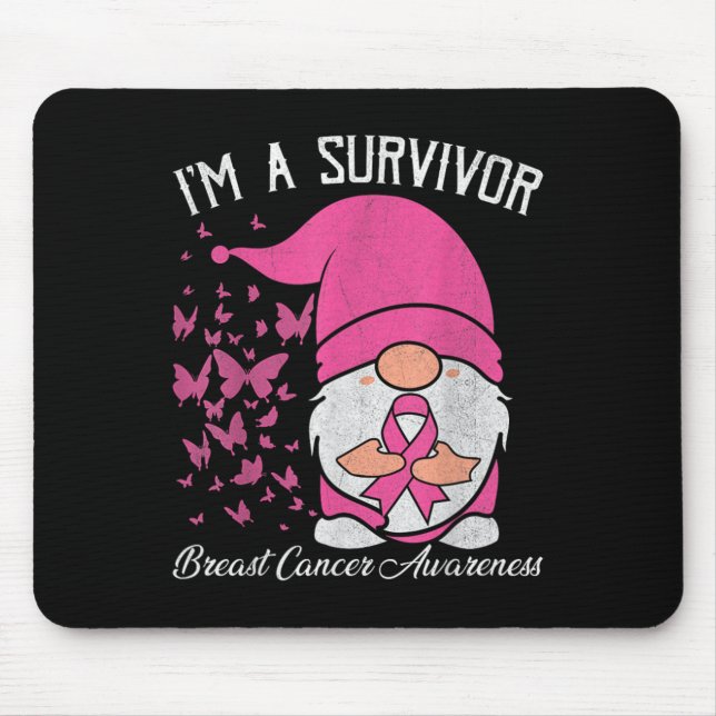 Ein Überlebender rosa Ribbon Brustkrebs Bewusstsei Mousepad (Vorne)