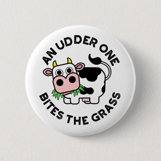 Ein Udder bricht den grasblütigen Kuh-Puppen Button (Vorderseite)