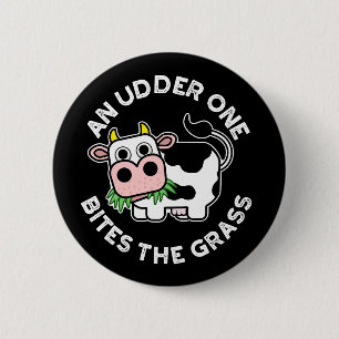 Ein Udder bricht die grasblütige Kuh dunkle BG Button