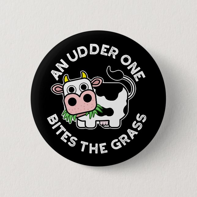 Ein Udder bricht die grasblütige Kuh dunkle BG Button (Vorderseite)