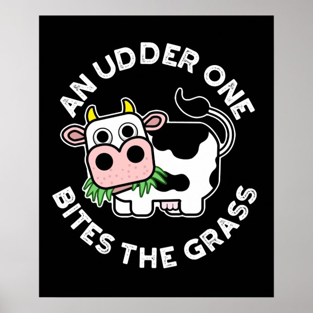 Ein Udder bricht die grasblütige Kuh dunkle BG Poster (Vorne)