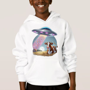 Ein UFO entführt eine Kuh Hoodie