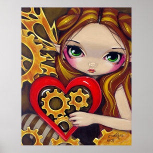 Ein Uhrwerk Valentine Steampunk Märchen Kunst, Dic Poster