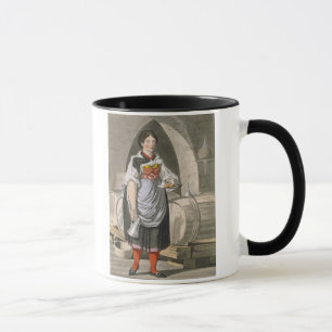 Ein Umhüllungsmädchen an einem Gasthaus nahe Tasse